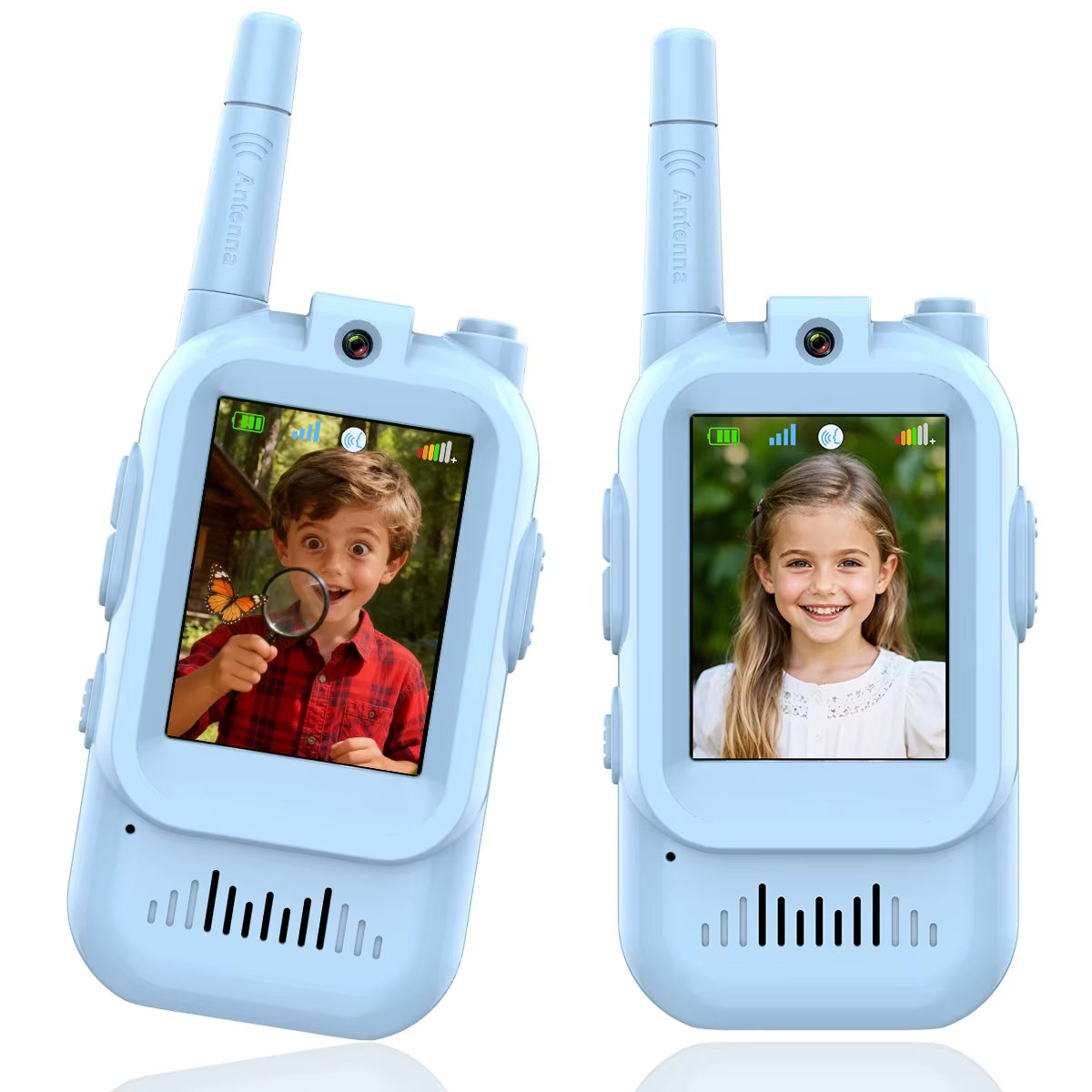 JK200 Kids Video Walkie Talkie with HD Screen USB-C Rechargeable One-Click Intercom for Children Gadgets Technology Gift