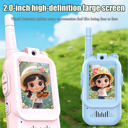 JK200 Kids Video Walkie Talkie with HD Screen USB-C Rechargeable One-Click Intercom for Children Gadgets Technology Gift