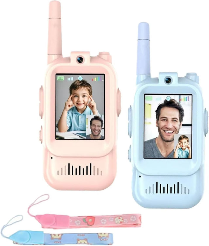 JK200 Kids Video Walkie Talkie with HD Screen USB-C Rechargeable One-Click Intercom for Children Gadgets Technology Gift