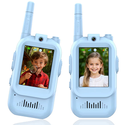 JK200 Kids Video Walkie Talkie with HD Screen USB-C Rechargeable One-Click Intercom for Children Gadgets Technology Gift