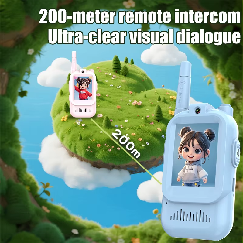JK200 Kids Video Walkie Talkie with HD Screen USB-C Rechargeable One-Click Intercom for Children Gadgets Technology Gift